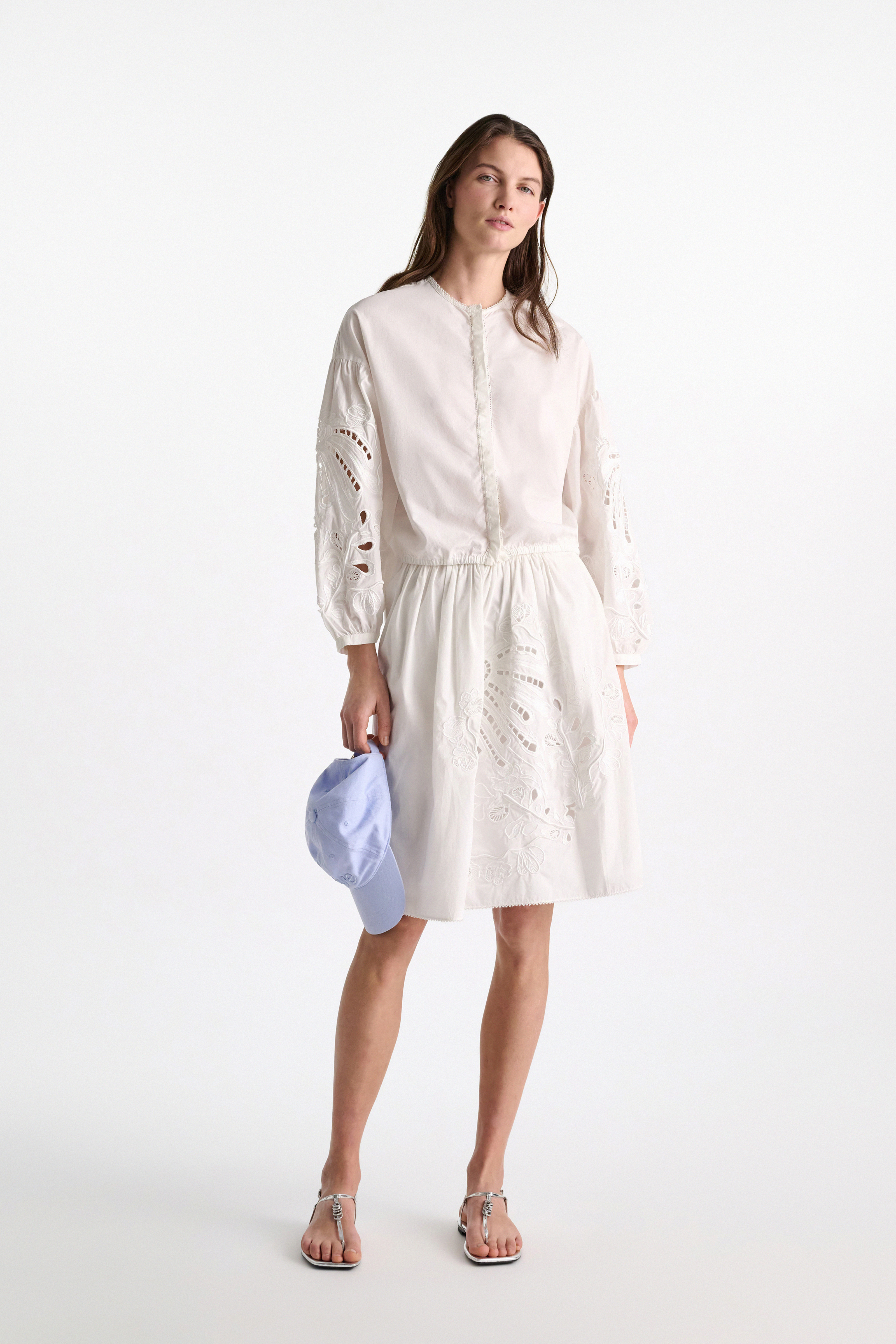 Dorothee Schumacher Cotton blouse with broderie anglaise embroidery pure white